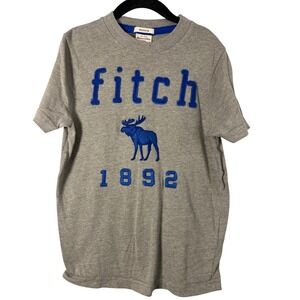 Abercrombie & Fitch Kids‎ Gray Royal Blue Muscle Short Sleeve Shirt Boys Small